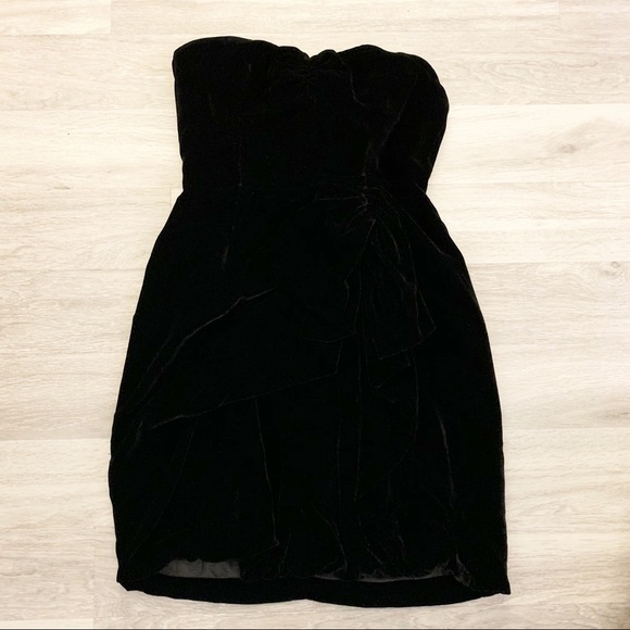 Marc Jacobs Silk Velvet Cocktail Party Strapless Black Dress - Picture 3 of 9